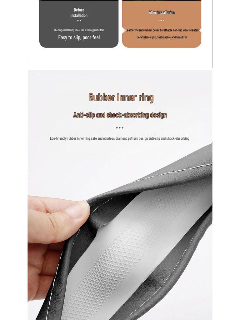 Changan Yida Nappa Leather Steering Wheel Cover, Anti-slip & Breathable