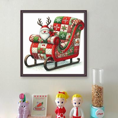 Weihnachten Gedrucktes Kreuzstichset DIY 11CT Stickhandwerksset Heimdekor