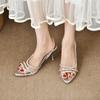 French temperament thin heel beautiful sandals women's summer new high-end pointed transparent high heels