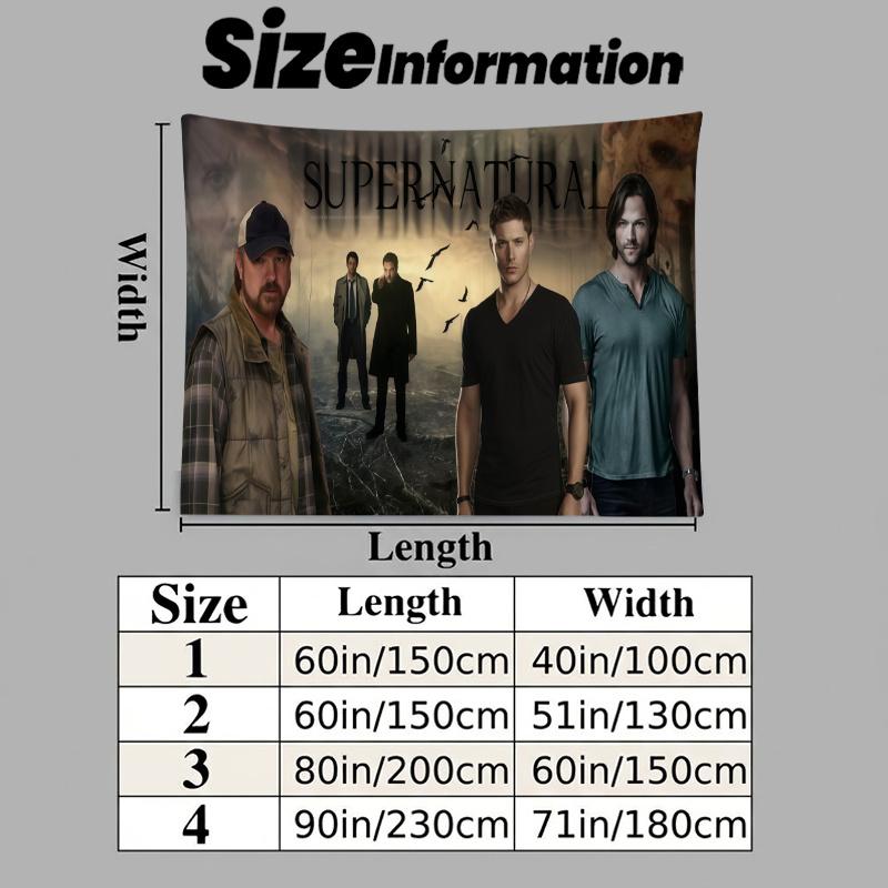 Supernatural Brothers Wall Tapestry Aesthetic Wall Hanging Printed Fabric Blanket Decorative Tapestries for Bedroom Living Room Home Decor