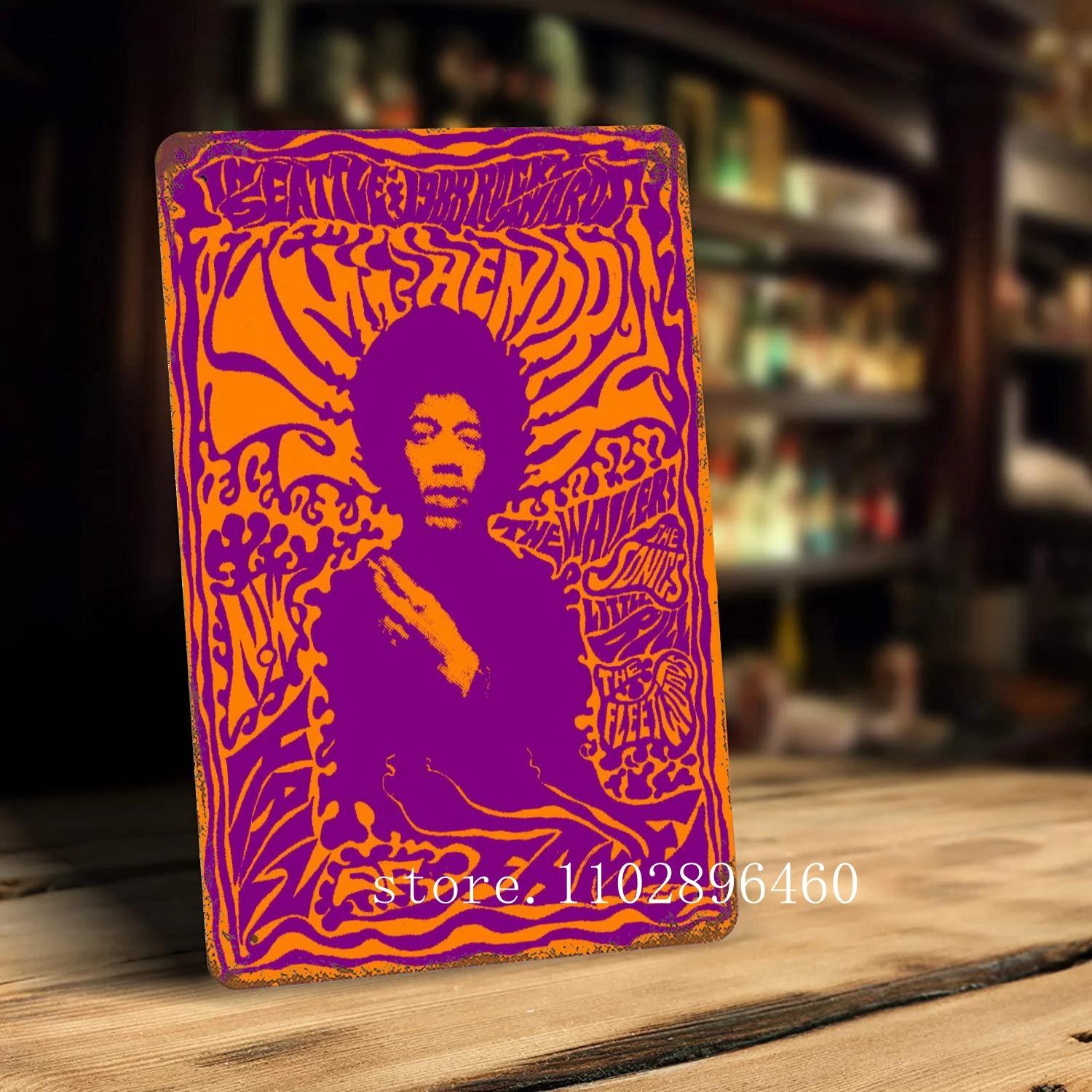 

jimi hendrix Metal Plaques & Signs wall decor Vintage Tin Signs Captain Metal Poster Decor for Bar Pub Club Wall Decoration 20x30cm（7.8x11.8inch）