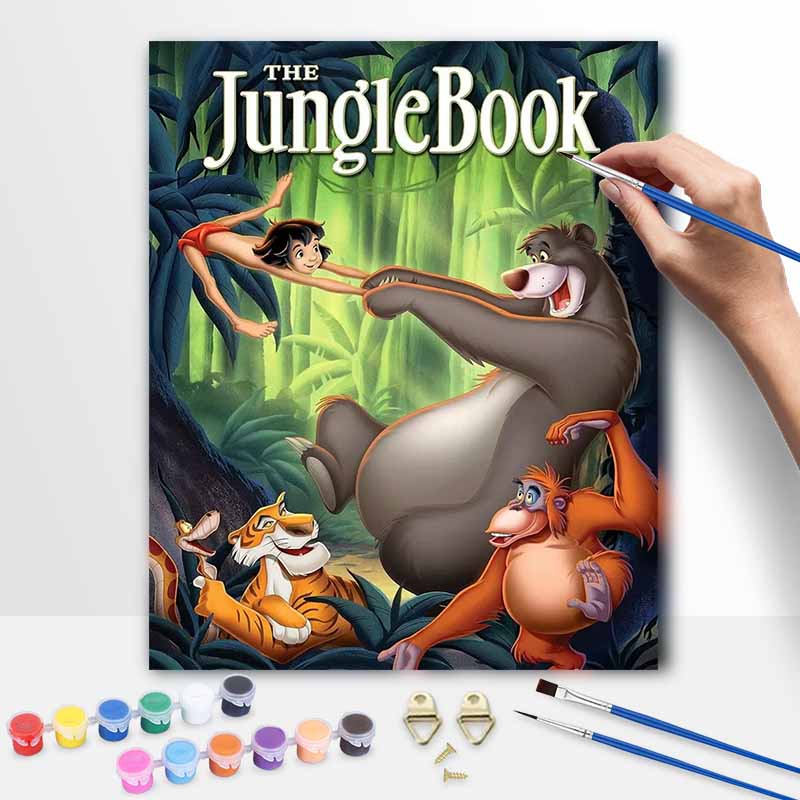 Disney oil painting handmade diy The Jungle Book forest animals wall art gifts home decorations 20x30cm