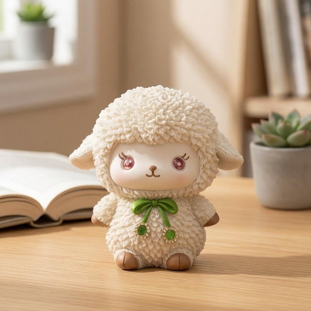 Cute 2027 Lamb Statue Resin Craft New Year Ornaments Chinese Zodiac Sheep Year Of The Sheep
