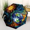 Automatycznie otwierany i zamykany parasol o tematyce Słońce, Ziemia, Przenośny, trójzłożony, mały parasol dla mężczyzn i kobiet, Prezent0725010z