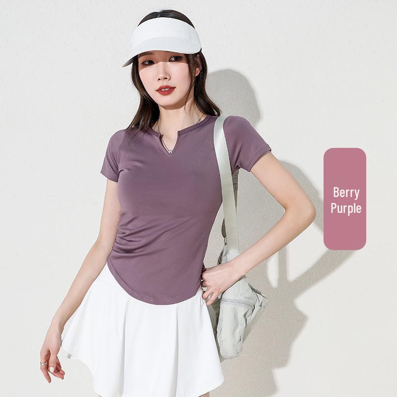 Women's Quick-Dry Slimming Yoga T-Shirt - Breathable Short Sleeve Running & Fitness Top