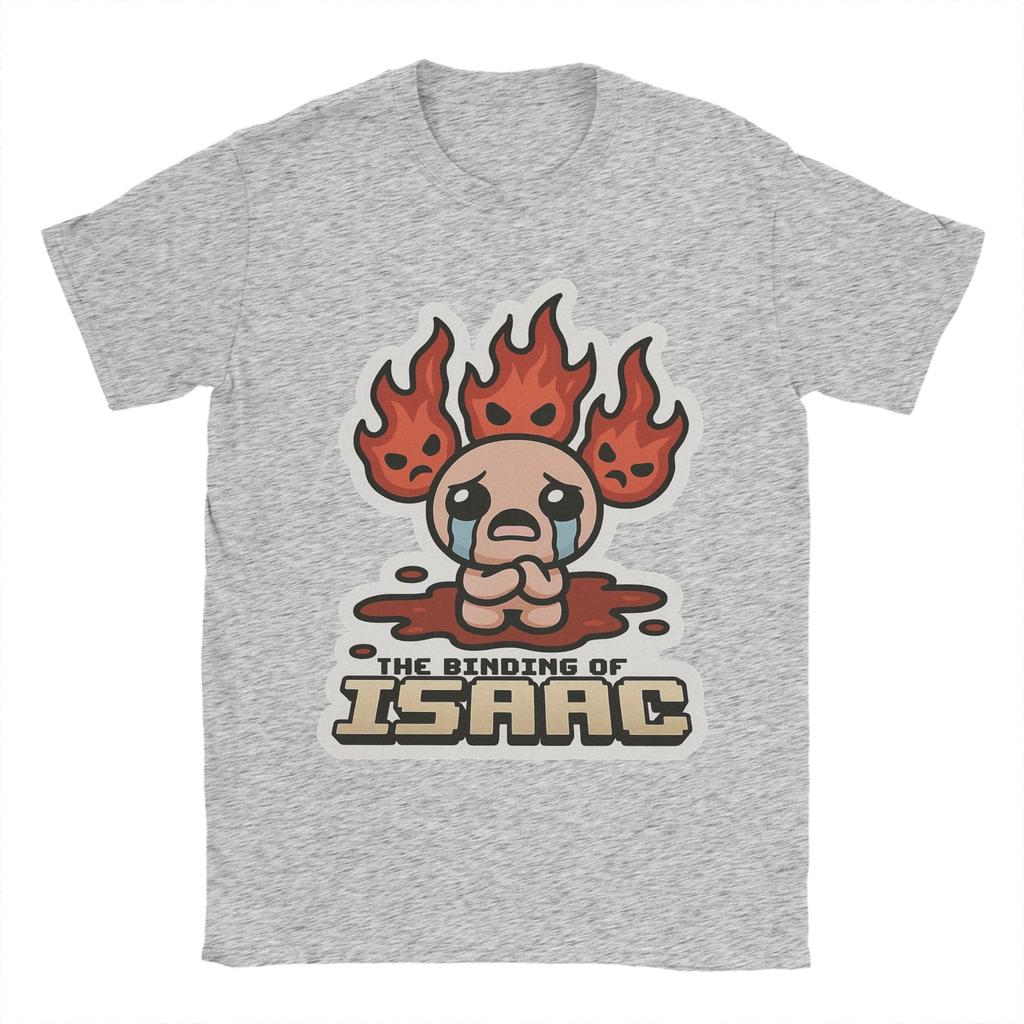 The Binding of Isaac Inspired Flame T-Shirt Unisex Vintage Cotton Tees Round Collar Short Sleeve T Shirt Plus Size Clothes