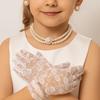 Imitation Pearl Children's Pearl Jewelry Set French Style Kids Necklace Set  Outfit Accessory