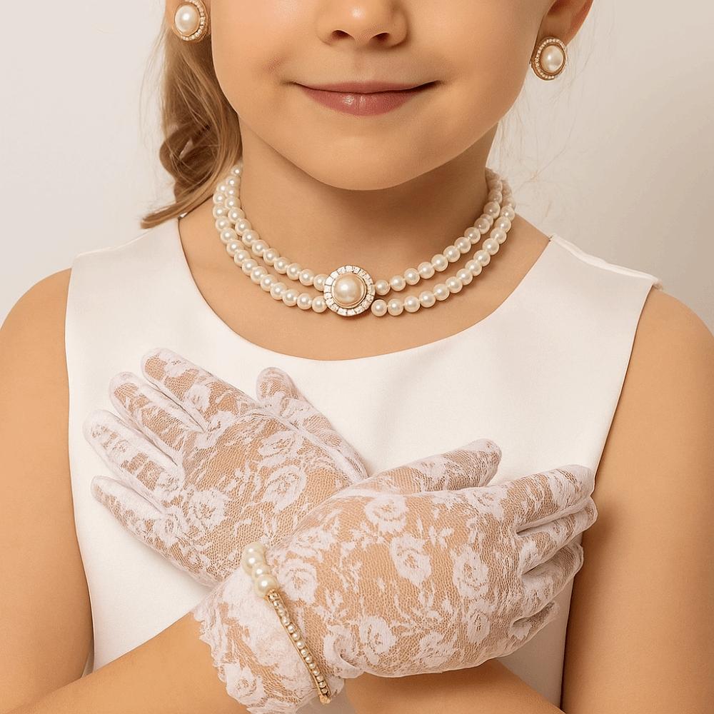Trendy Pearl Necklace Set Imitation Pearl Court-style Jewelry Set  Bridal Accessories