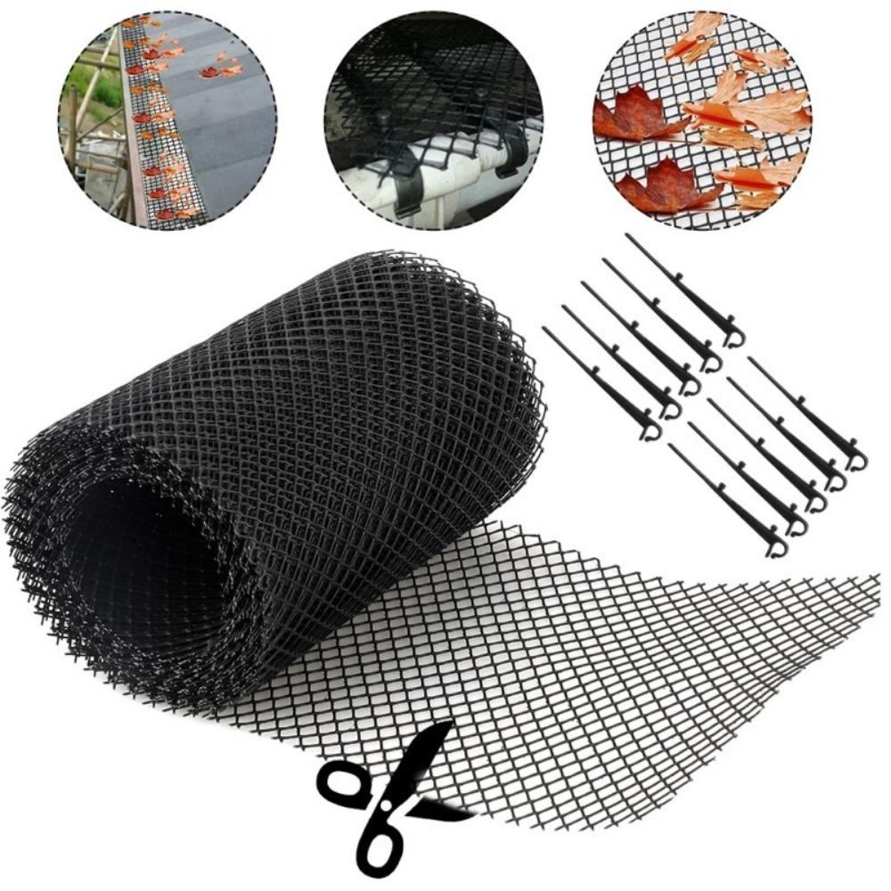Anti-Falling Net Mesh Guard 15cm×6m Gutter Guard Mesh Strainer Filter From Leaves, Twigs, Branches