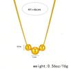 1pc Gold Stainless Steel Ball Design Necklace with Vintage Multilayered Beads, Hip Hop Style Personalized Clavicle Chain, Elegant Necklaces