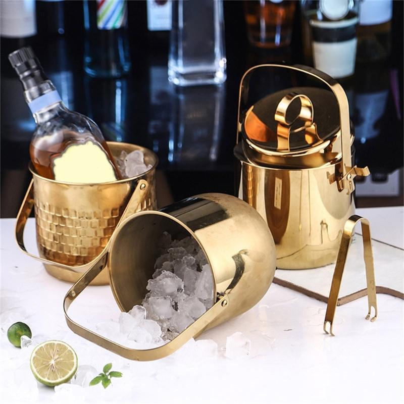 Stainless Steel Ice Bucket Wine Beer Wine Chiller Bottle Coolers Champagnes Barrels Portable Party Home Bar Kitchen Tool