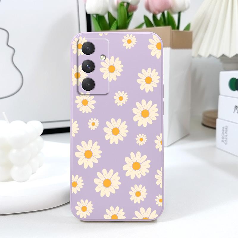 Corrugated Daisy Phone Case For Samsung A55 A35 A25 A15 A56 A36 A26 A17 A16 A07 A06 A05 A05S A54 A34 A24 A14 A04 A04S A04E 4G 5G
