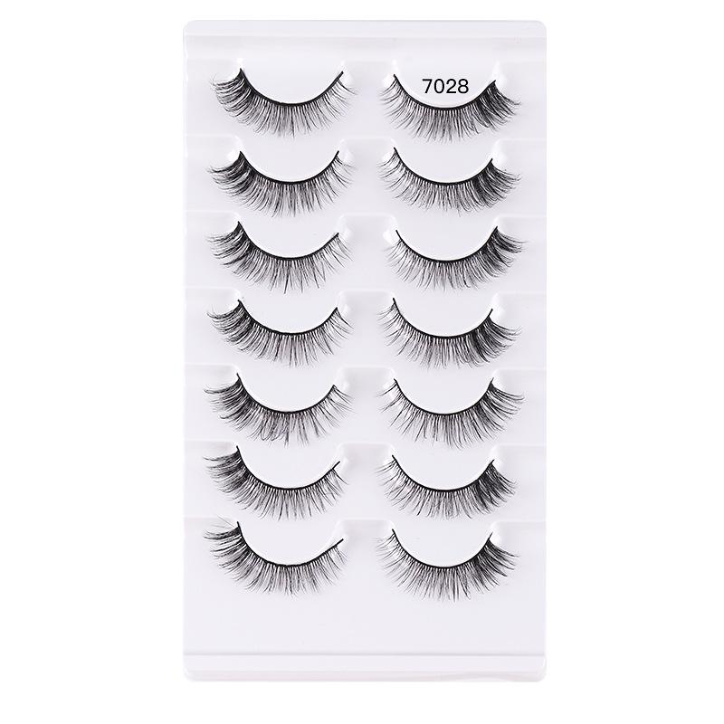 7 Pairs Of Chemical Fiber False Eyelashes Simulation Curled Thick Short Eyelashes