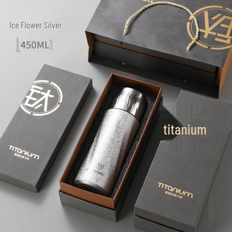 Titanium-Plated Dual-Layer Vacuum Insulated Cup with Dual-Use Lid and Tea Separator - Ideal Business Gift Set