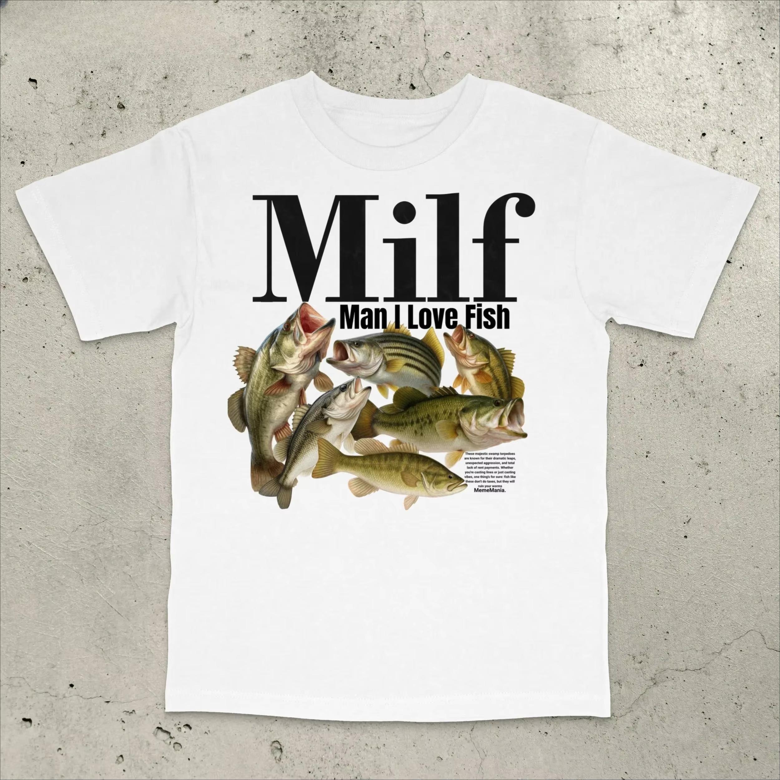 Man I Love Fish T-Shirt, Retro Fishing Shirt Bass Fishing T-Shirt Funny Fishing Shirt Stupid Meme Shirt Brain Rot Shirt Unhin... S разноцветный