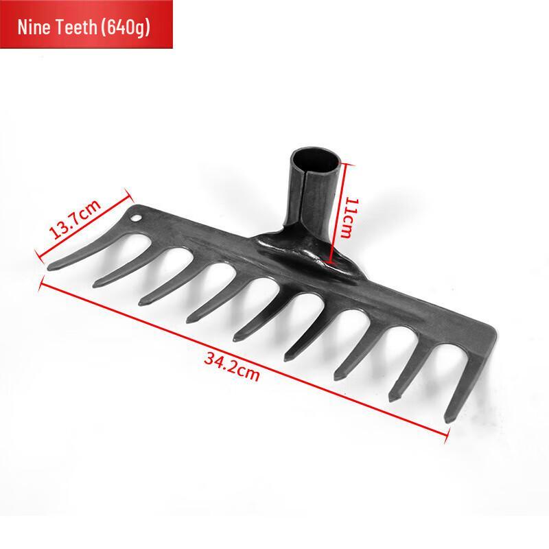 Heavy-Duty 13-Tine Garden Rake with Wooden Handle
