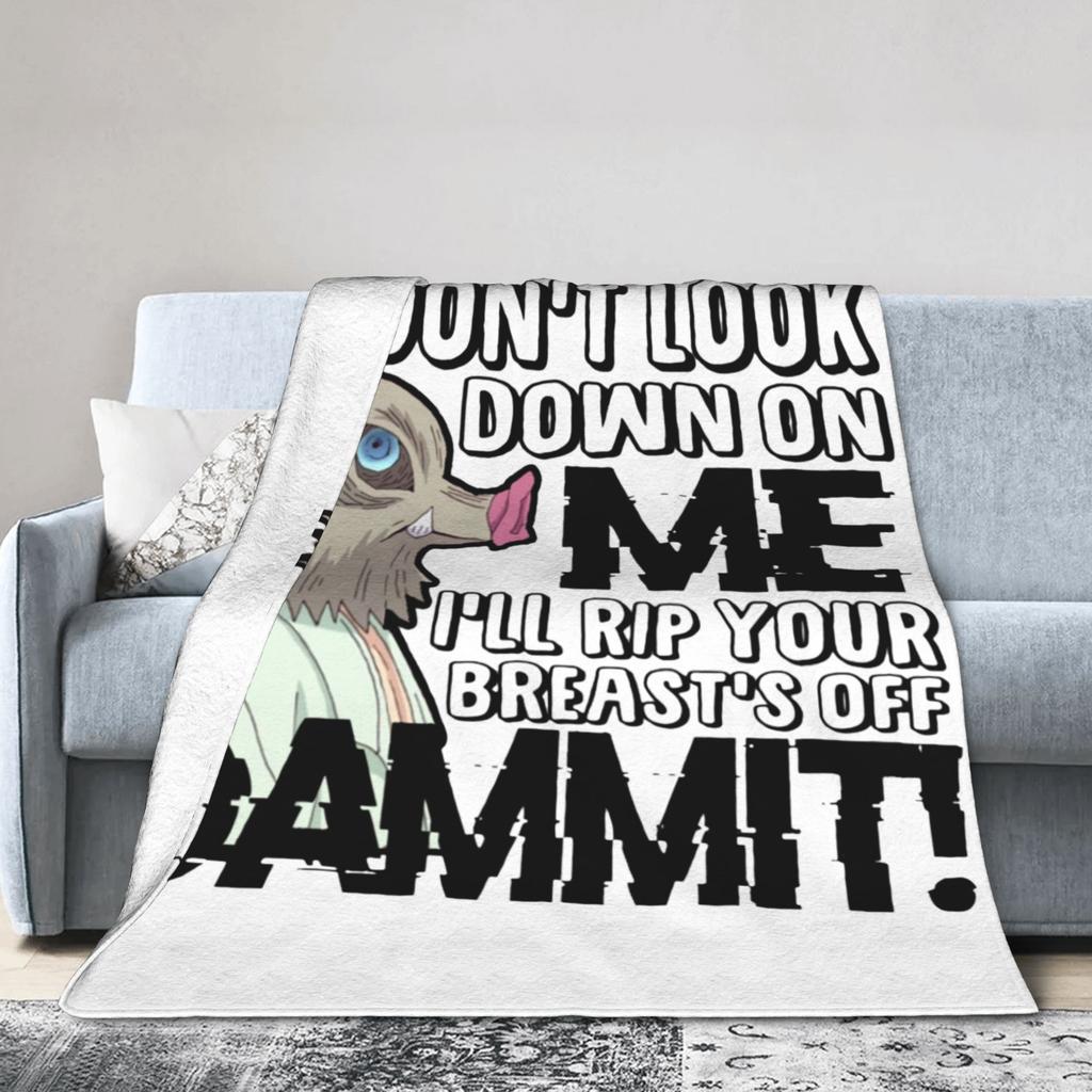 Kimetsu No Yaiba Zenitsu Anime Blanket  Flannel Vintage Warm Throw Blankets for Chair Covering Sofa Decoration