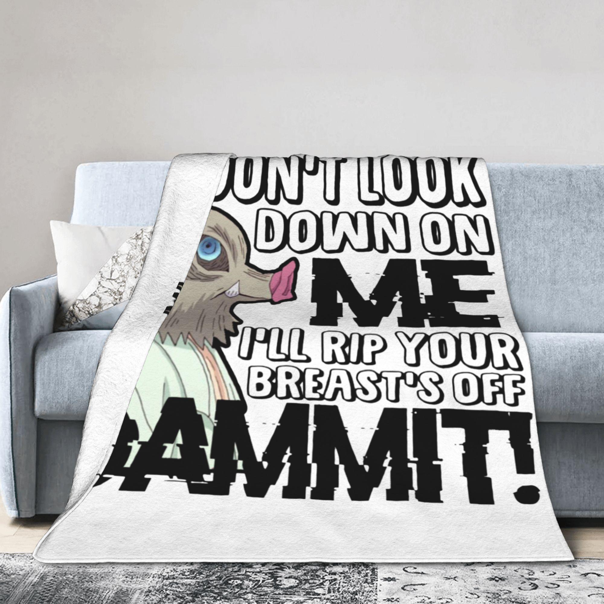 

Inosuke Blanket Summer Air Conditioning Kimetsu No Yaiba Anime Multi-function Soft Throw Blanket for Sofa Car Plush Thin Quilt 30x40in