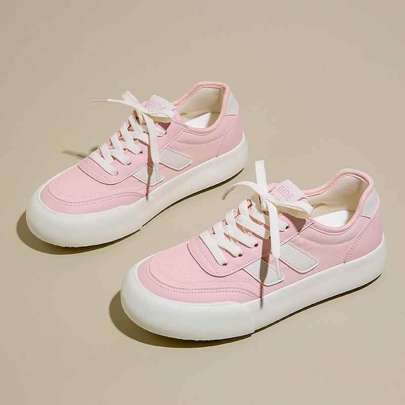 Fashion Autumn New Style Thick Sole Canvas Shoes Leisure Fashion Women's Shoes Simple Increase Height Lace Up Women's Shoes