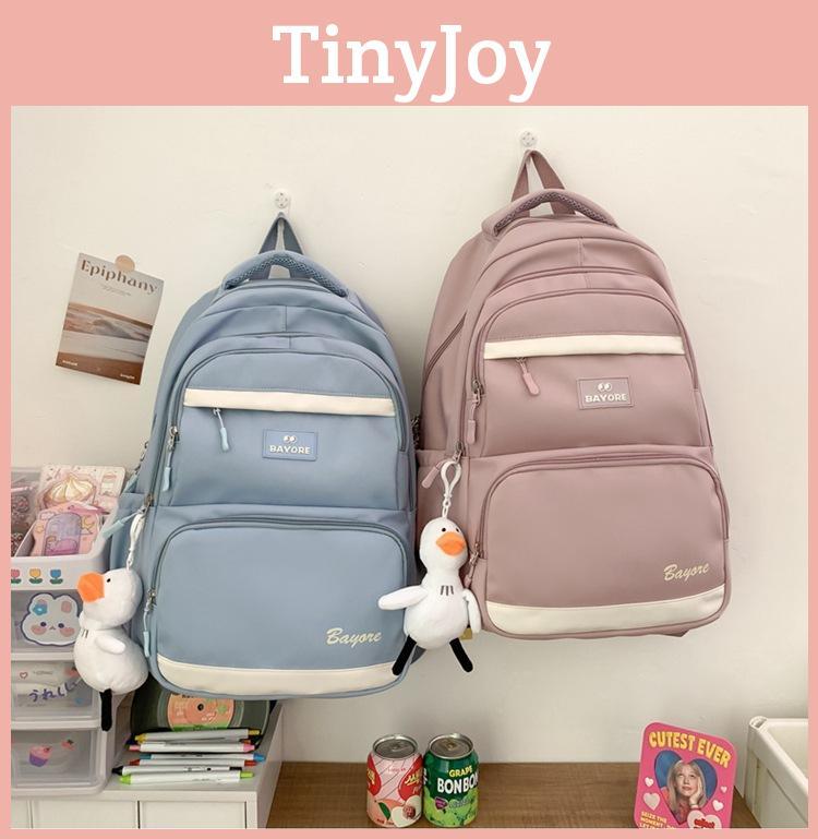 Letter Bayore Pattern Backpack Multi Compartment Ergonomic Schoolbag Casual