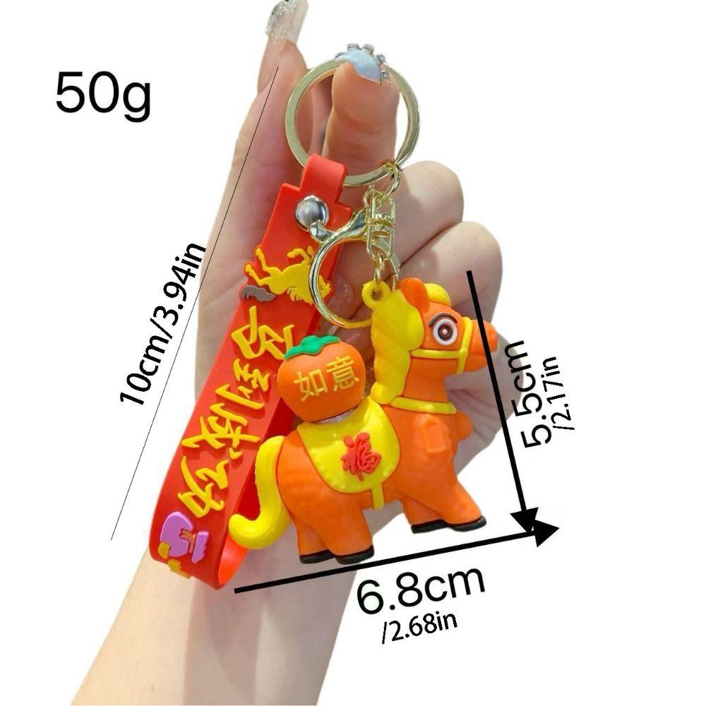 Cartoon Horse Keychain Rotating Pony Doll Zodiac Pony Bag Hanging  Year of The Horse