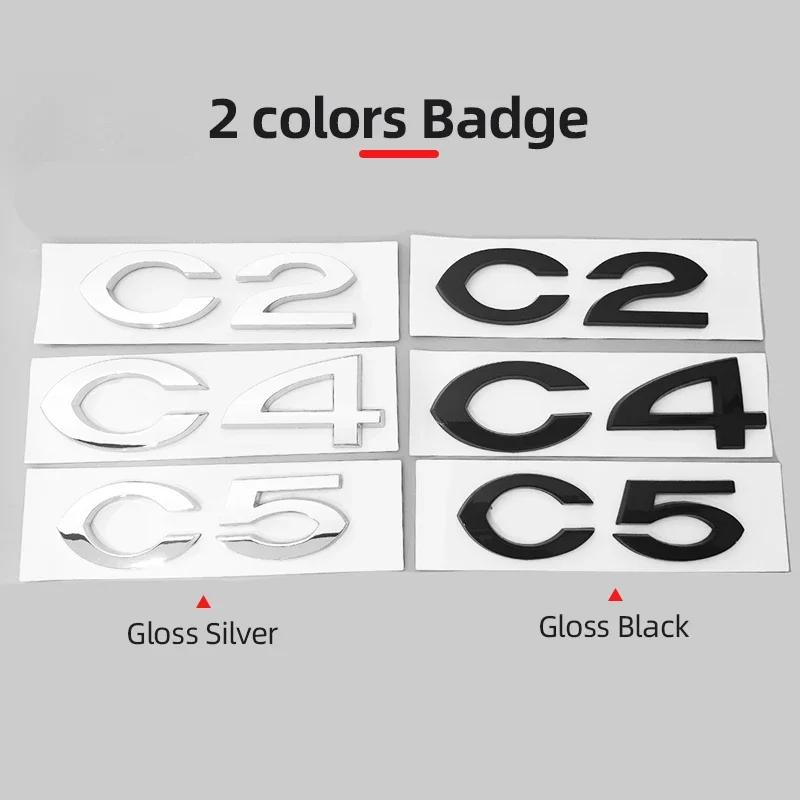 1pcs ABS 3D Car Rear Trunk Badge Sticker Styling for Citroen C2 C4 C5 Logo Auto Body Emblem Decals Auto Modified Accessories YX3