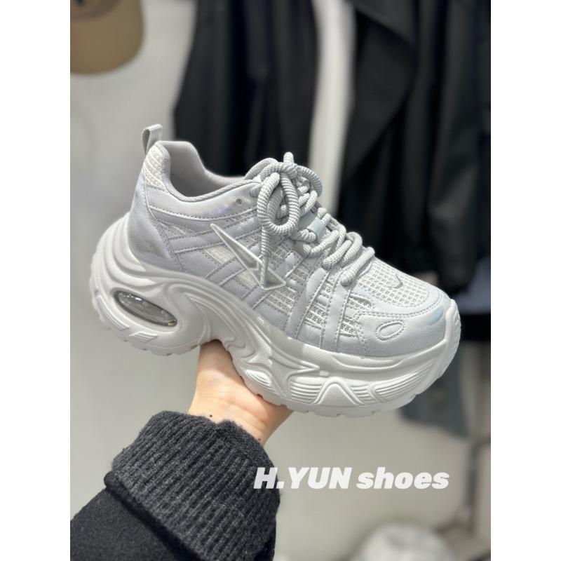 

Trendy platform dad shoes women s spring new small height increase polish sports shoes casual shoes tide 40 срібний