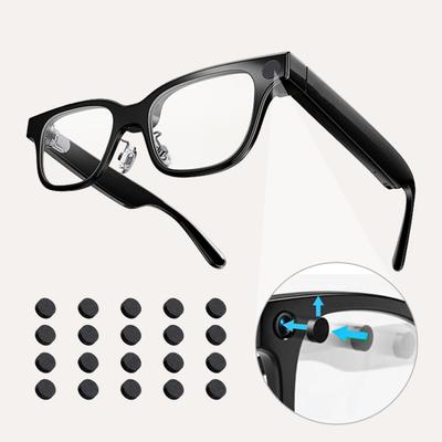 Yousheng 20Pcs Shading Stickers for Smart Glasses Reusable Gentle Adhesive LED Indicator Covers Matte Black Privacy Stickers Smart Glasses Accessories