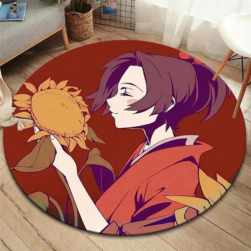 

SamuraiChamploo Round Area Rug,Carpet Rug for Living Room Bedroom Sofa Playroom Decor,Non-slip Floor Mat 80cmx80cm