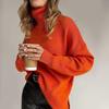 Women's Spilt Turtleneck Sweaters Oversized Long Sleeve Knitted Pullover Tops Casual Fall Winter Trendy Outfits Solid Color Basic Sweaters for Women
