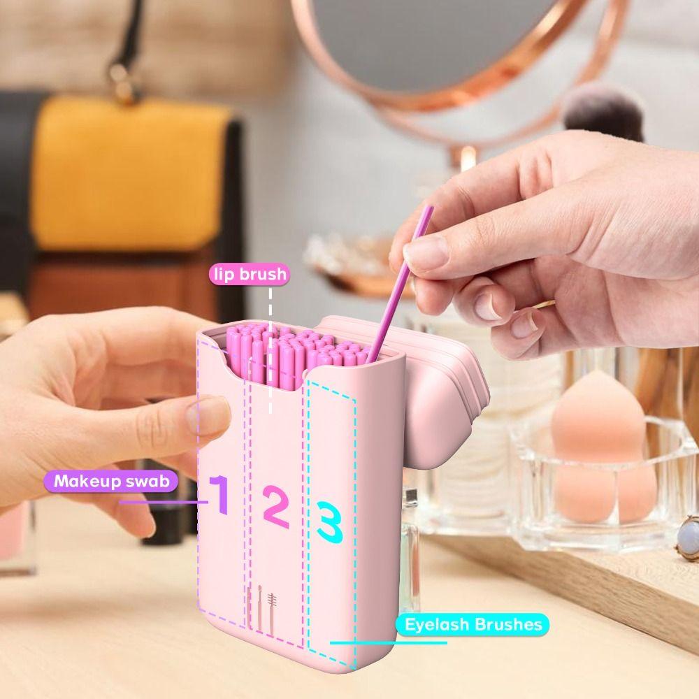 Dustproof Eyelash Brush Storage Box Pink Purple Blue Makeup Brushes with Lid  Women Girls