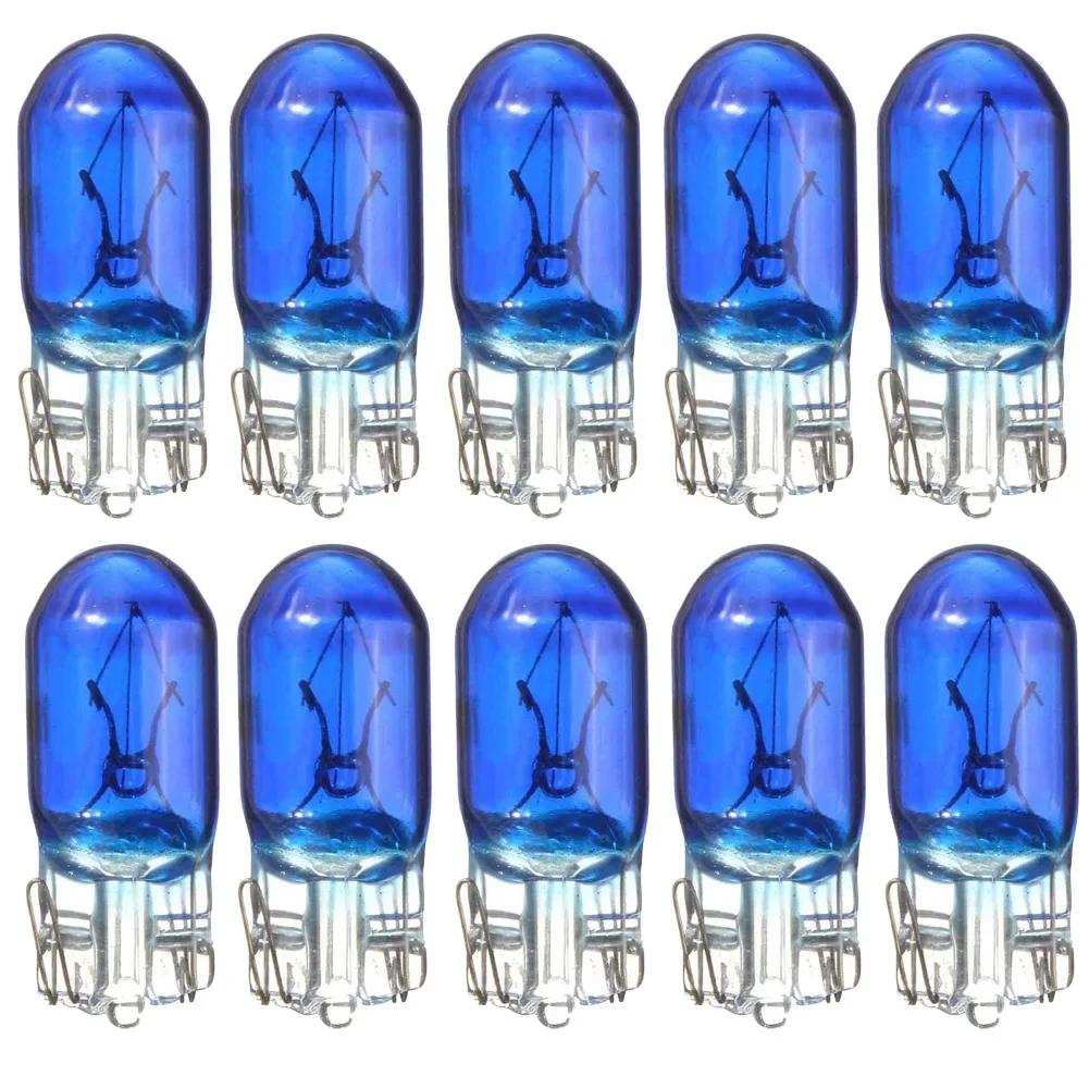 

10pcs Car T10 Halogen 5W 194 158 Wedges 12V Auto Lamp White Bulbs Instrument Light Reading Lights Clearance Lamp Accessories синий