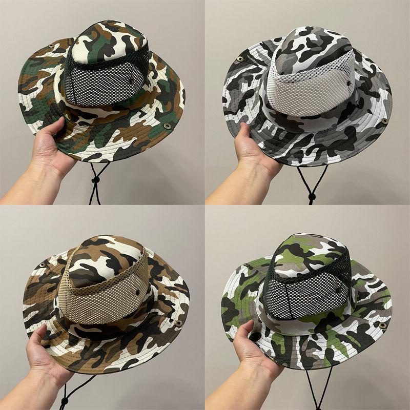 Hat men's summer big brim outdoor fishing sun protection hat sun hat bucket hat construction site dry farm work sun hat