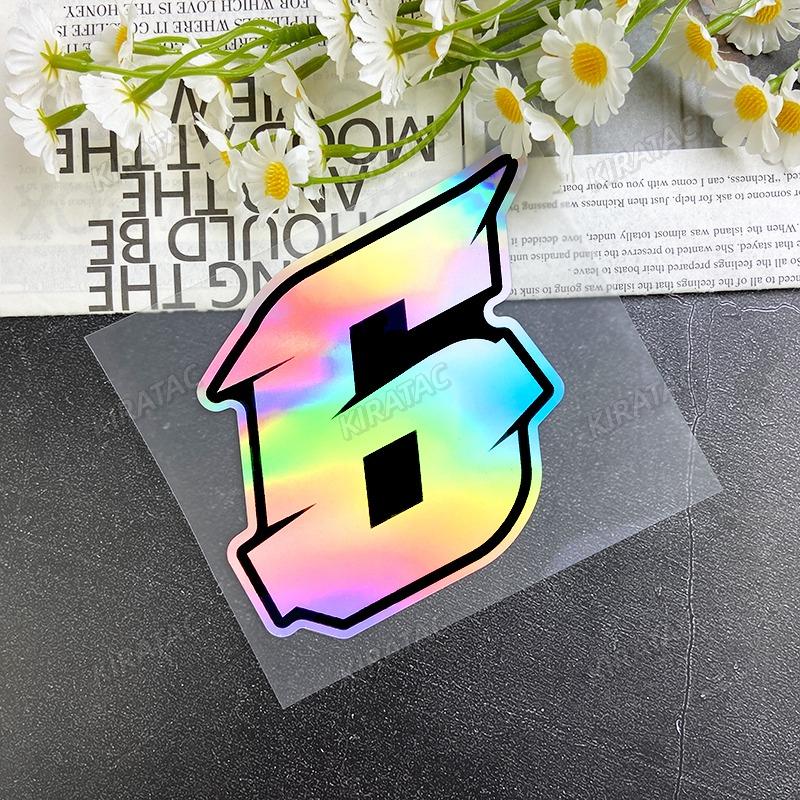 1PC Arabic Numerals Laser Motorcycle Stickers Waterproof for Motorbike Fuel tank Front Fairing Scooter Helmet Box Vinyl Decals