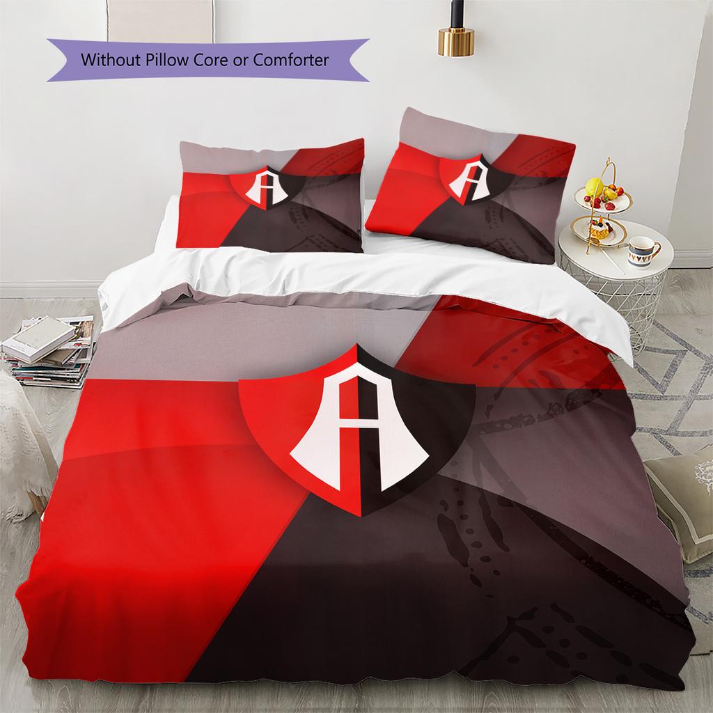 Atlas Football Club Pattern Bedding Quilt Set Home Decoration Gift (1 * duvet cover + 2 * pillowcase without core)