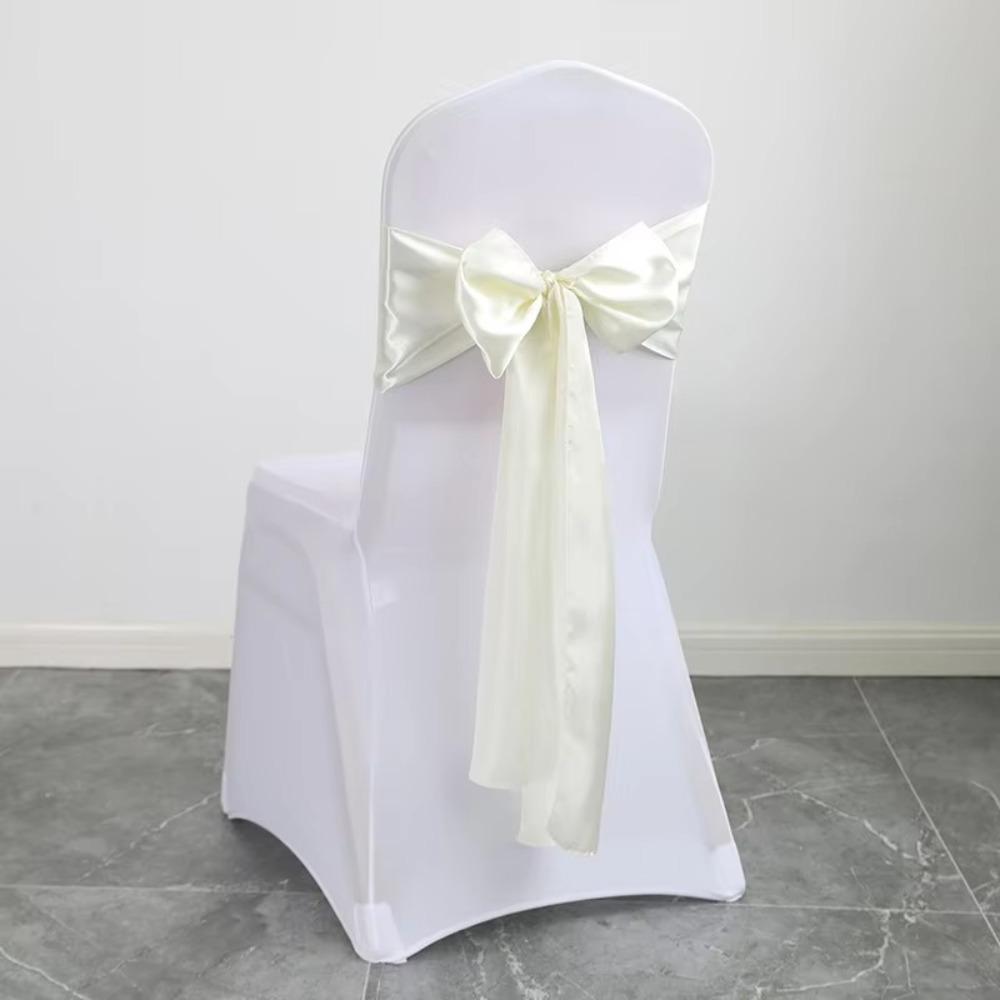 5pcs Vintage Bow Chair Cover 275cm Chair Back Ribbon Satin Wedding Chair Sashes  Baby Shower