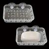1PC Clear Suction Cup Soap Box - Wall Mounted Durable Plastic Square Storage Box | Suitable for bathrooms and kitchens, firmly fix soap