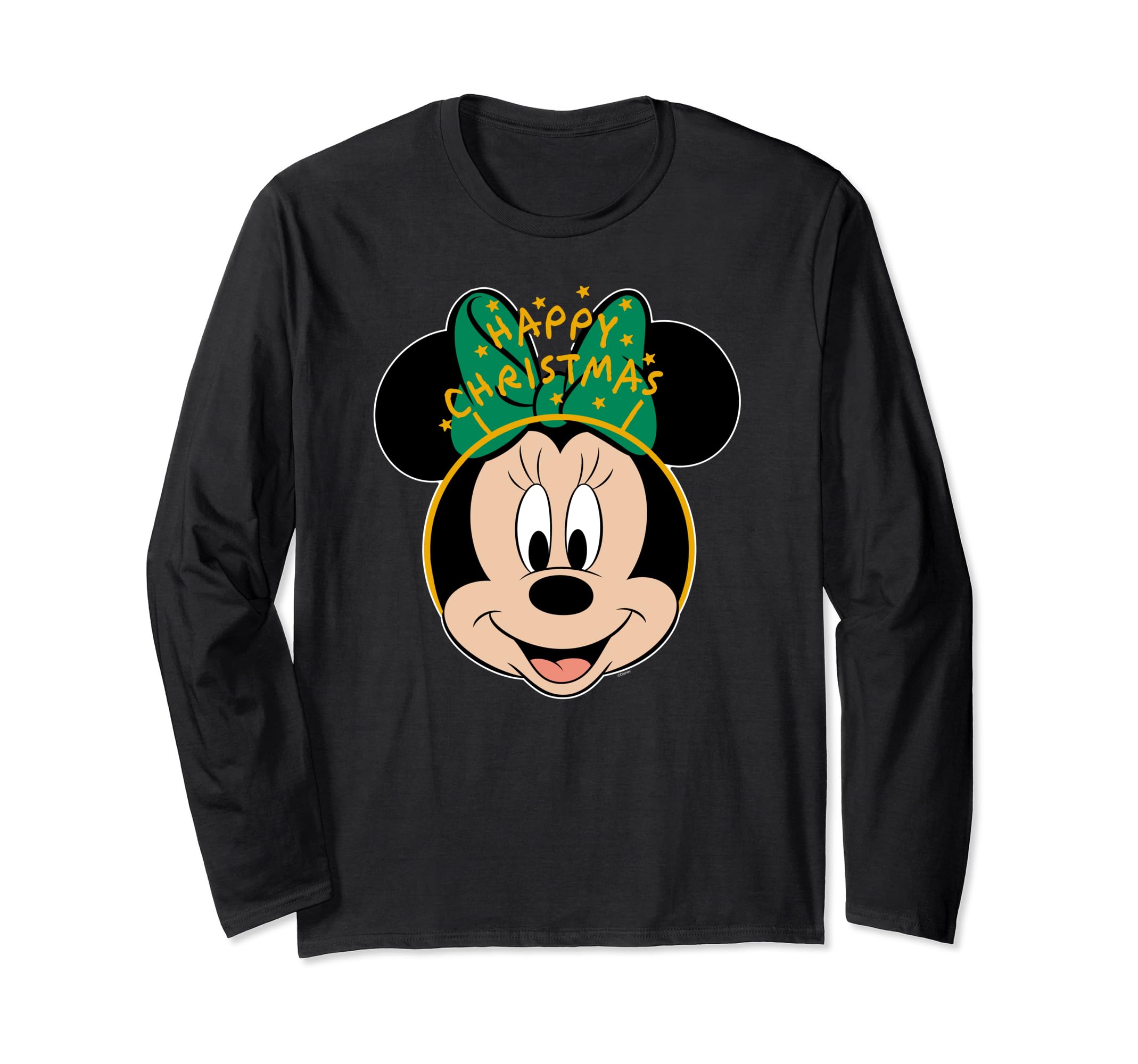 

Disney Minnie Mouse Happy Christmas Holiday Headband Long Sleeve T-Shirt чёрный