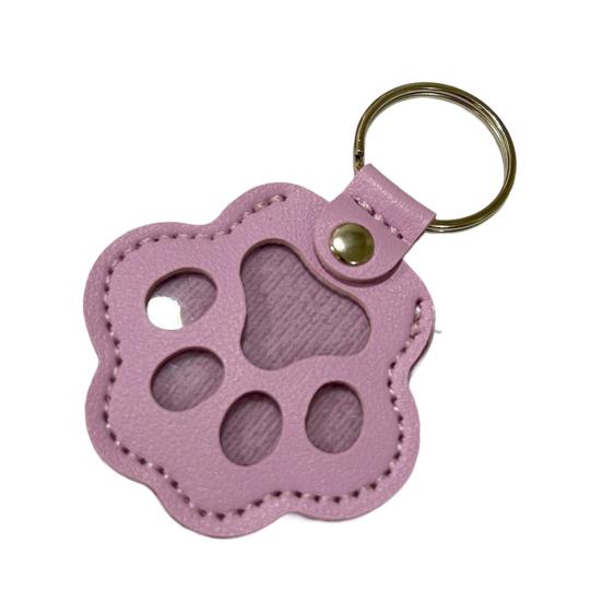 Faux Leather Pet Hair Keychain Dog Cat Claw Shape Souvenir
