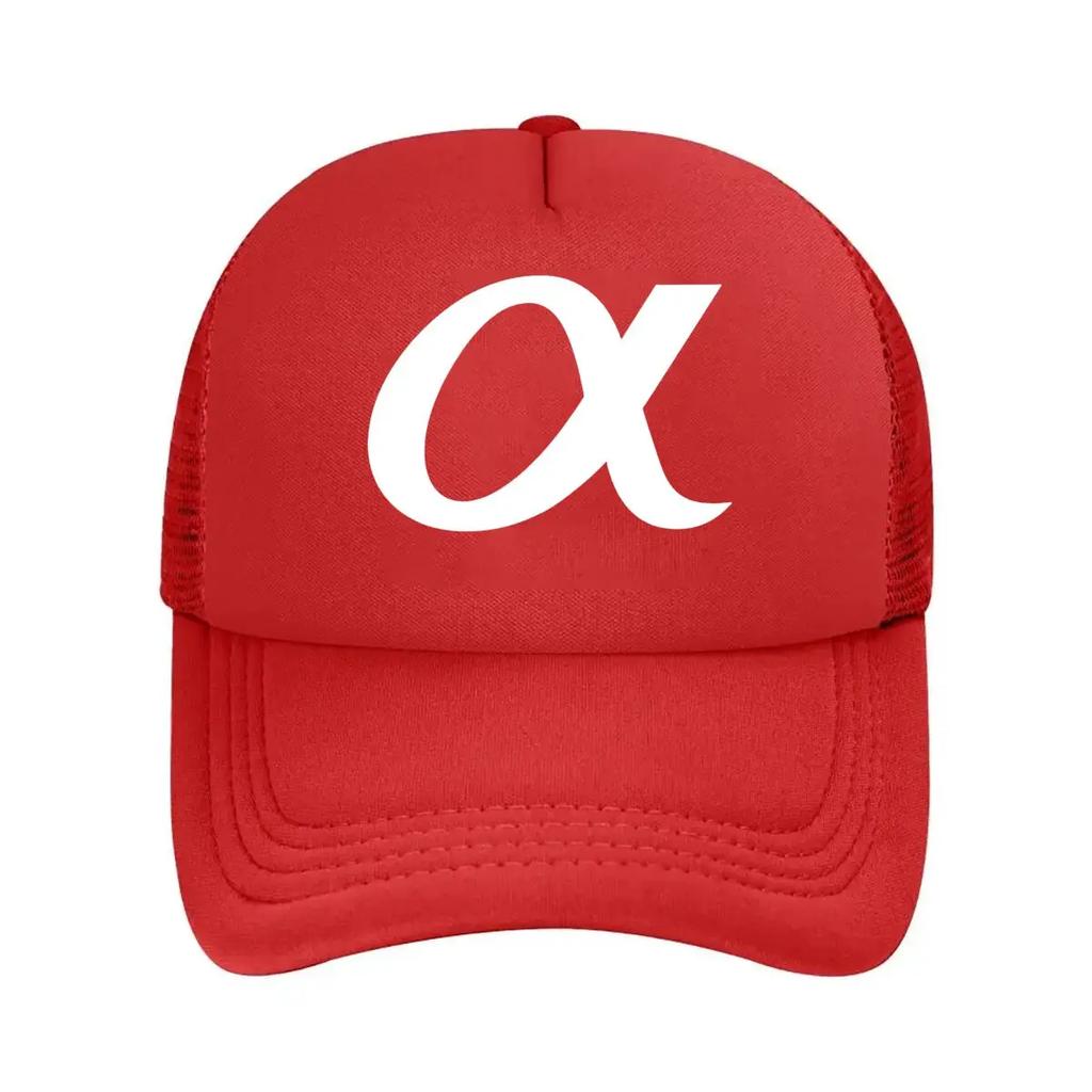 Alpha Symbol Minimalist  Inspired Greek Letter Art Design Mesh Baseball Cap