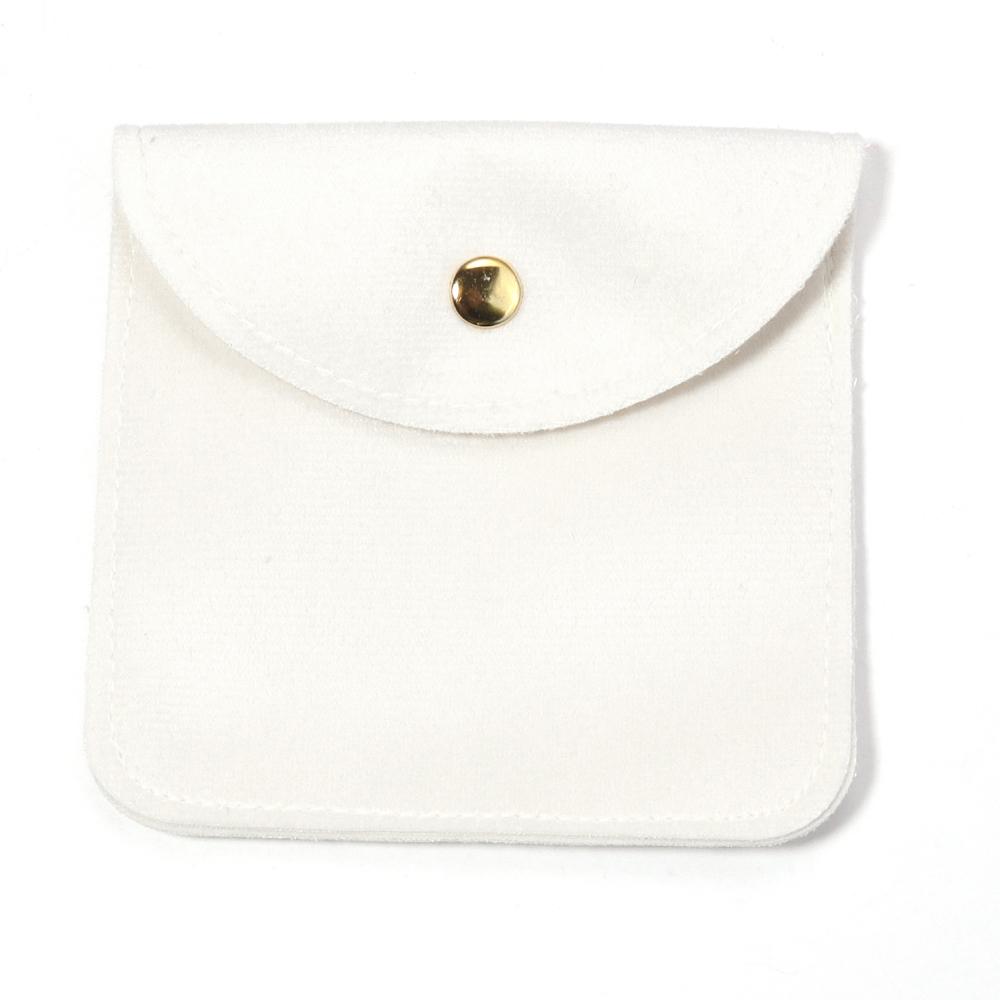 

2PCS High Quality Snap Button Packing Bag Jewelry Velvet Bags Soft Portable Ring Earring Necklace Bracelet Storage Bag Wholesale бежевый