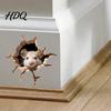 Adesivo Murale Divertente Animale Topo Curioso Effetto Buco Rotto 3D Decalcomanie Vetro Interno Esterno Adesivi Finestra Rimovibile PVC per
