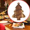 Christmas Tree Tray Appetizer Platter Xmas Decoration Wood Serving Dish Plate for Cafe Dining