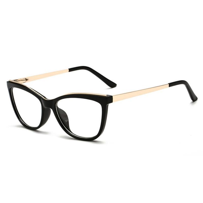 

Anti Blue Light Cat Eye Prescription Eyeglasses Women Tea Frame Oval Nearsighted Glasses Female 0 -0.5 -0.75 -1.0 To -6.0 0