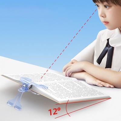 Leicht zu lesendes Lesezeichenhalter 12° Anti-Rutsch Transparenter Buchhalter Kunststoff Notizhalter für Schüler Lernwerkzeuge