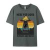 Here For The Dogs T-shirt Pure Cotton s Tops T Shirt Printed Tshirts Fitness Tight Tops & Tees Prevailing Round Neck