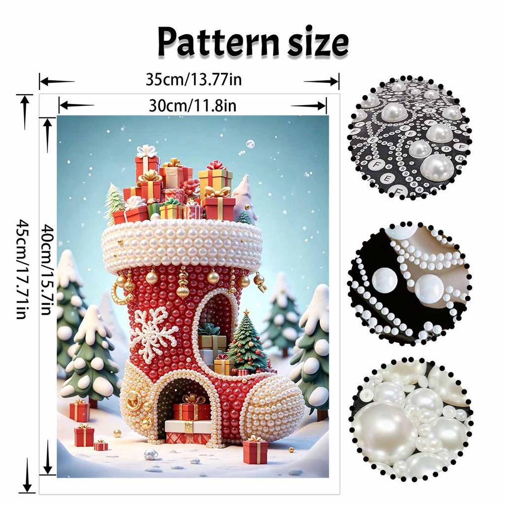 Christmas pearl painting art painting kit festive gift stocking handmade diy home decoration painting