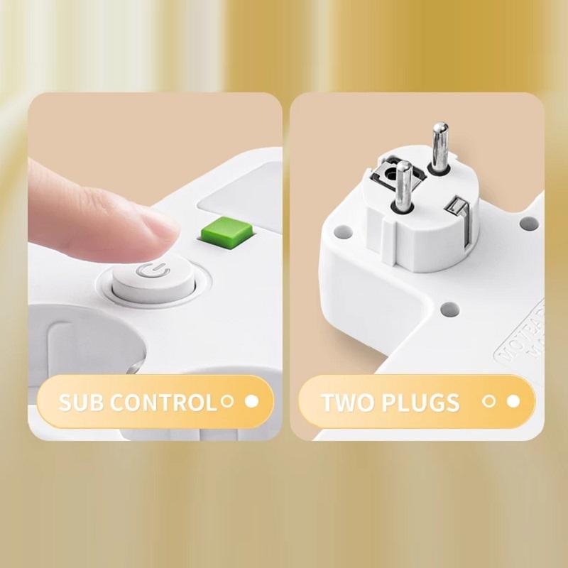 EU Wall Plug Power Strip – 2 Versions: Standard or with USB Type-C, Wall Charger for Home & Office