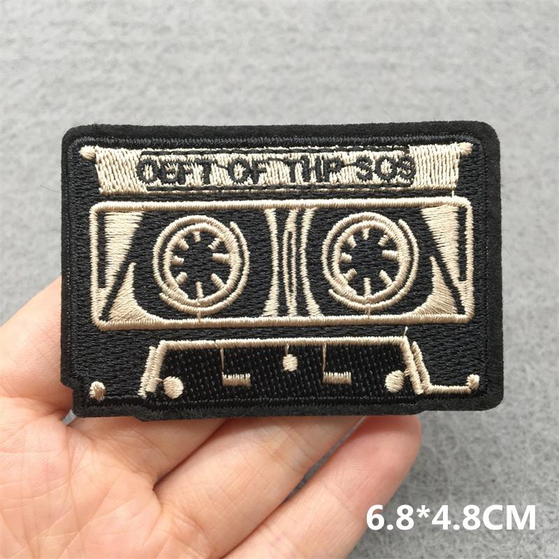 Music Optical Disc Embroidered Rock Patches On Clothes Headset Guitar Stripes Iron On Patches For Clothing Diy Appliques
