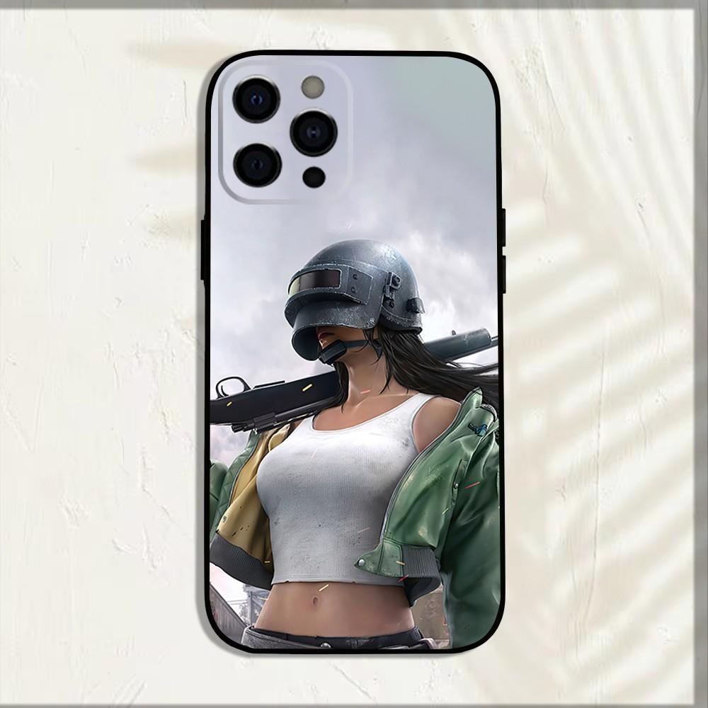 Game P-PUBG Phone Case For iPhone 16,15,14,13,12,11,Pro,X,XS,Max,XR,Plus,Mini Soft Black Cover